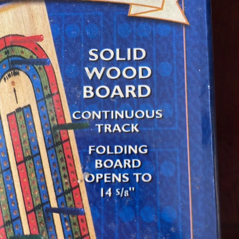 Solid Wood Cribbage Set with Playing Cards New Sealed - Picture 4 of 6